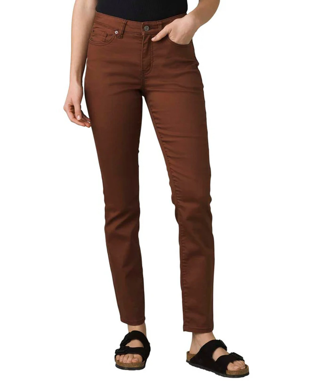 PRANA Womens Kayla Skinny Jeans 27x32 US 4 Brown Manzanita High Rise Stretch NWT